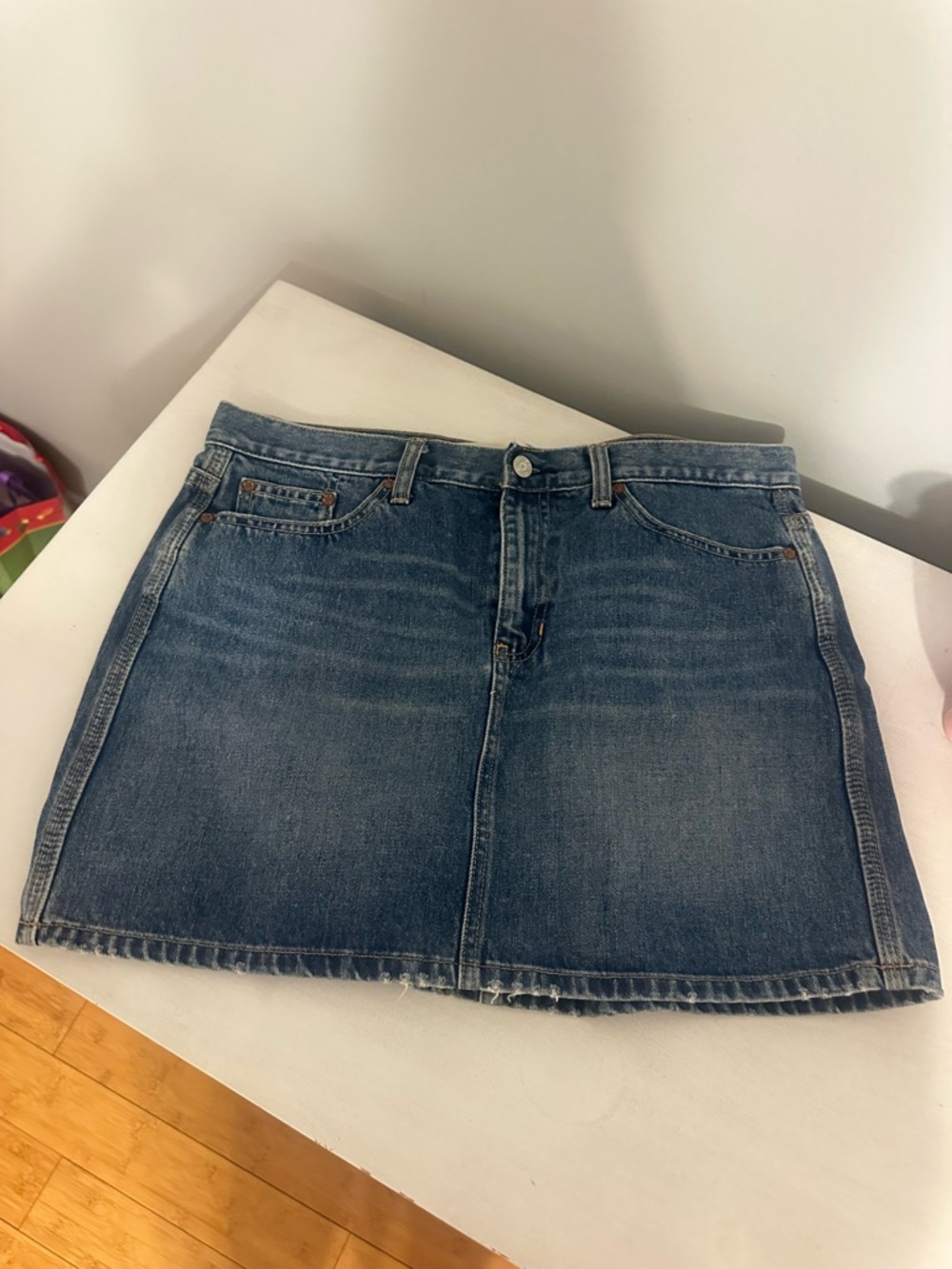 GAP Washed Blue Denim Mini Skirt